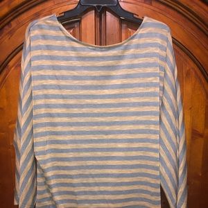 Cabi Blouse - Gold and grey stripes
